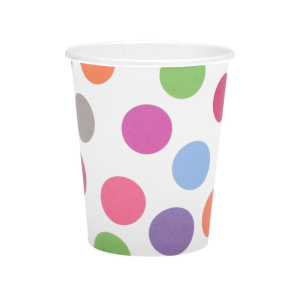 Kubki papierowe DOTS 12 sztuk pink RAVI